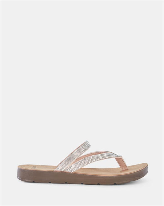 Image of Sandals. Product name - Sleaha Women's Thongs Nude Novo Thongs in Nude colour by brand - NOVO
