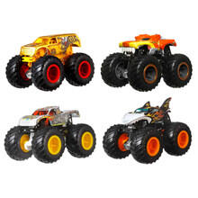 Image of Toy Cars. Product name - Hot Wheels Monster Trucks 4-Pack 1:64 Scale in colour by brand - Hot Wheels