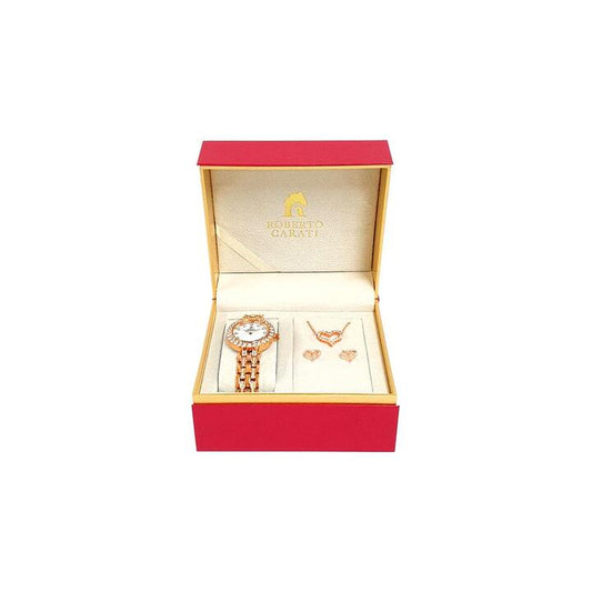 Image of Watches. Productname: Roberto Carati Amore Rose Gold Gift Box Set M1027+BE-V3 in Watch colour by brand - Roberto Carati