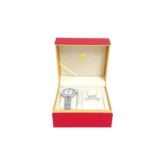 Image of Watches. Productname: Roberto Carati Silver Gold Gift Box Set M1027+BE-V1 in Watch colour by brand - Roberto Carati