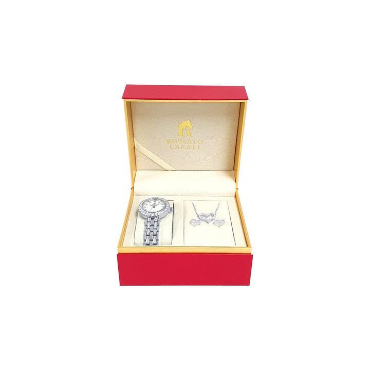 Image of Watches. Product name - Roberto Carati Silver Tone Crystal Watch Gift Set in colour by brand - Roberto Carati