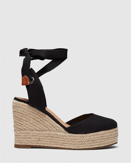 Image of Boots. Product name - Buenosaires Women's Wedge BLACK Novo Wedges in Black colour by brand - NOVO
