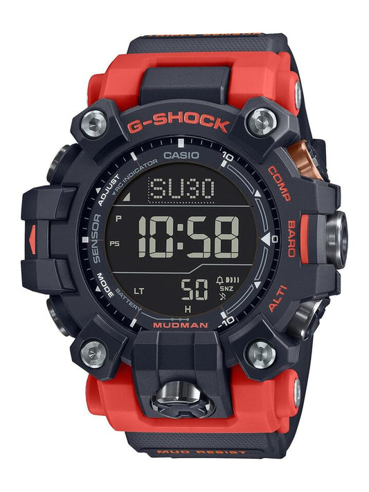 Image of Watches. Productname: Casio G-Shock Mudman Black and Orange Digital Watch GW-9500-1A4 in Watch colour by brand - Casio