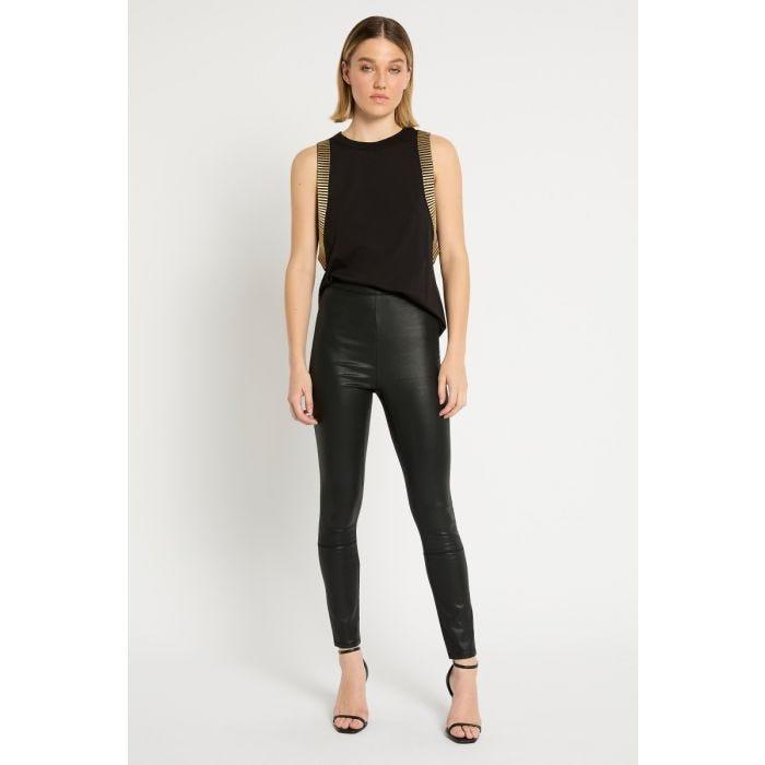 Image of a model wearing Denim. Productname: Ezy Rider Jean in Black colour by brand - sass and bide