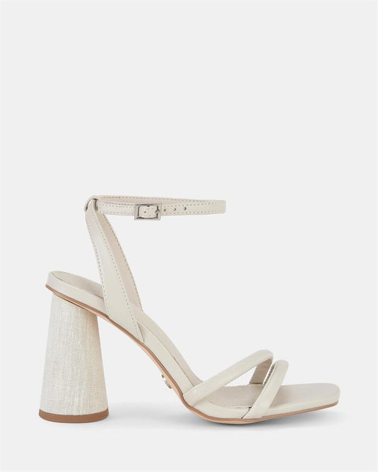 Image of Sandals. Product name - Larkin Women's Strappy High Heel CREAM/LINEN Novo Sandals in Cream/Linen colour by brand - NOVO