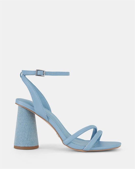 Image of Sandals. Product name - Larkin Women's Strappy High Heel SKY BLUE/DENIM Novo Sandals in Sky Blue/Denim colour by brand - NOVO