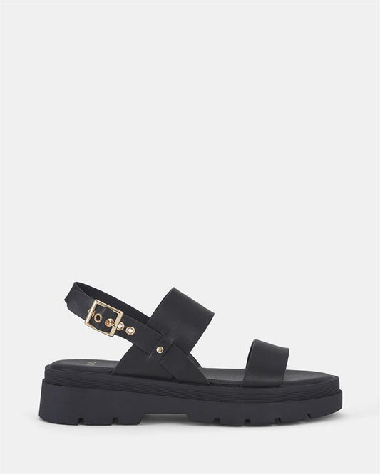 Image of Sandals. Product name - Taffy Women's Strappy Flat BLACK Novo Sandals in Black colour by brand - NOVO