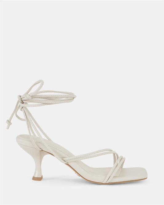 Image of Sandals. Product name - Uller Women's Strappy Low Heel CREAM Novo Sandals in Cream colour by brand - NOVO