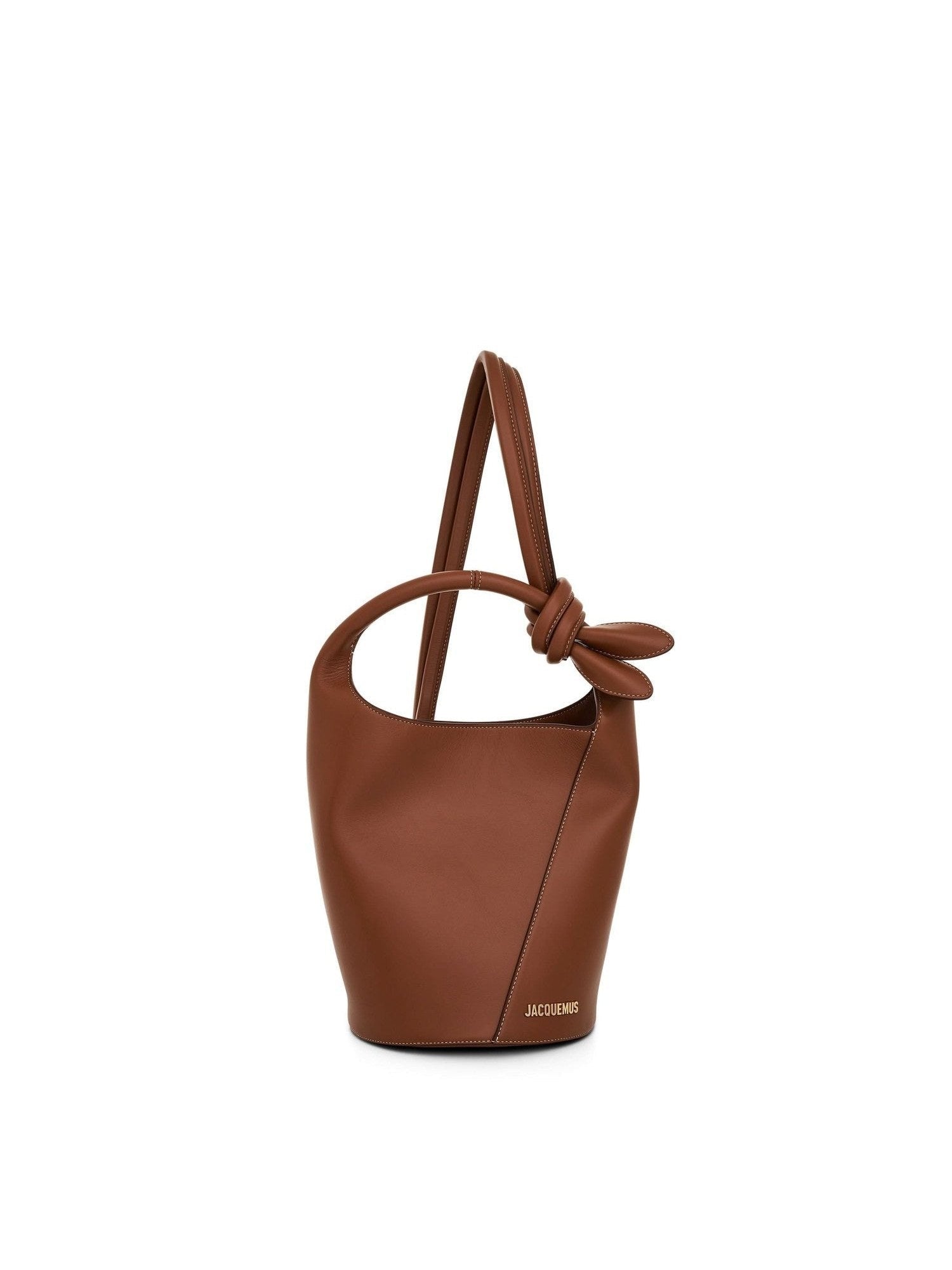Image of Bags. Product name - Le Petit Tourni Leather Bag in Brown colour by brand - JACQUEMUS