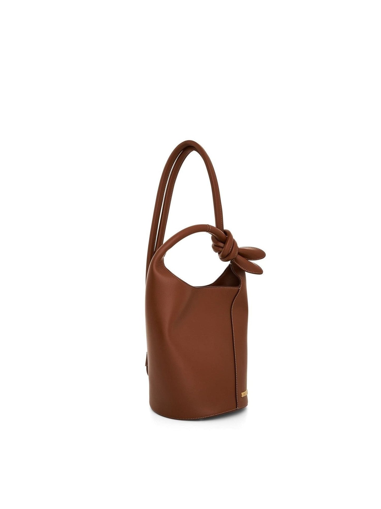 JACQUEMUS Le Petit Tourni Leather Bag (Brown)