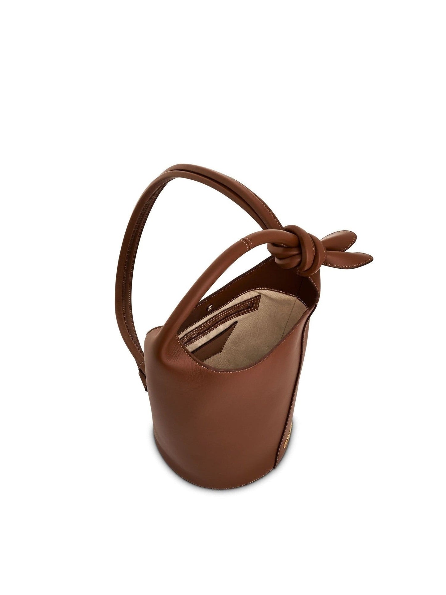 JACQUEMUS Le Petit Tourni Leather Bag (Brown)