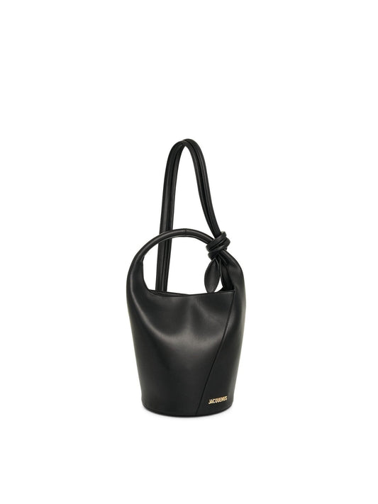 Image of Bags. Productname: JACQUEMUS Le Petit Tourni Leather Bag in Black colour by brand - JACQUEMUS