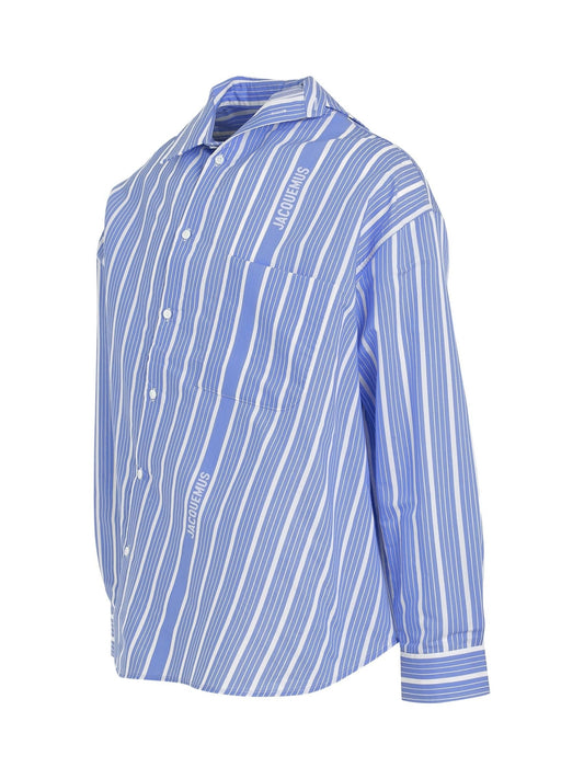 JACQUEMUS Cuadro Asymmetric Shirt (Blue)