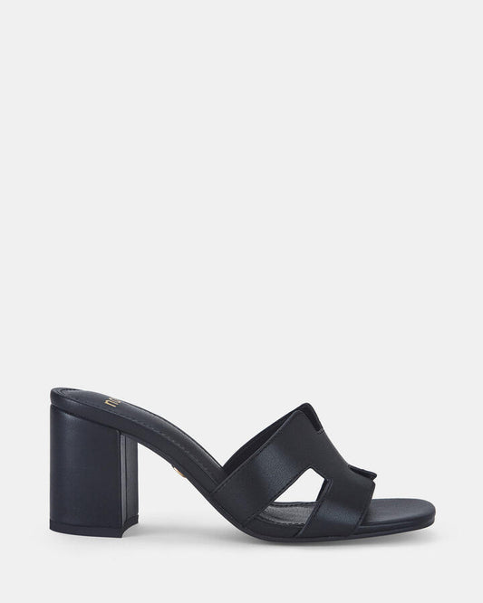 Image of Sandals. Product name - Francine Women's Peep Toe BLACK Novo Sandals in Black colour by brand - NOVO