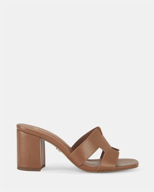 Image of Sandals. Product name - Francine Women's Peep Toe CARAMEL Novo Sandals in Caramel colour by brand - NOVO