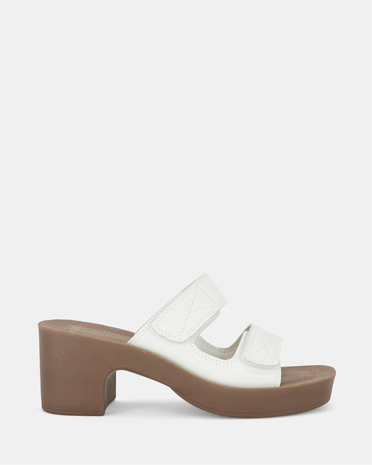 Image of Sandals. Product name - Ulema Women's Strappy Low Heel WHITE Novo Sandals in White colour by brand - NOVO