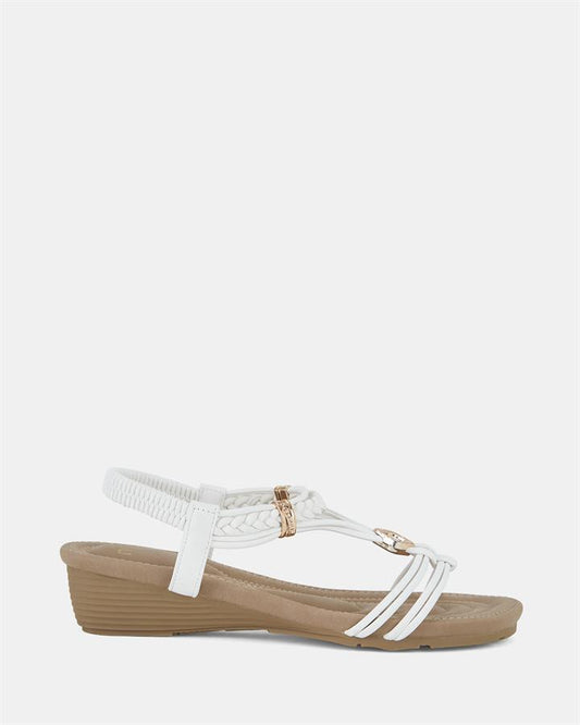 Image of Boots. Product name - Elrancho Women's Wedge WHITE Novo Wedges in White colour by brand - NOVO