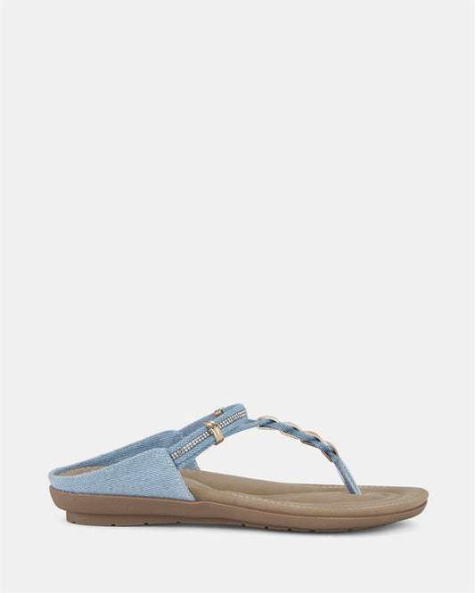 Image of Boots. Product name - Elloco Women's Wedge DENIM Novo Wedges in Denim colour by brand - NOVO