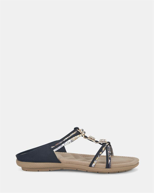 Image of Sandals. Product name - Elparlo Women's Thongs BLACK Novo Thongs in Black colour by brand - NOVO