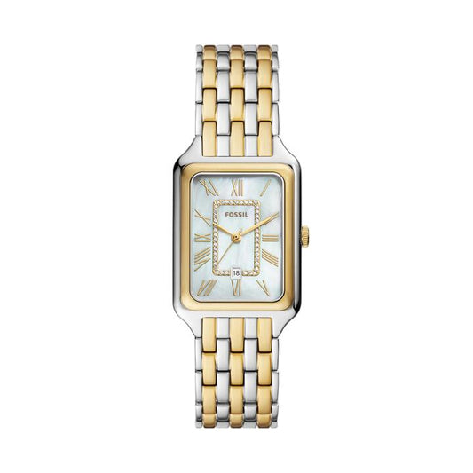 Image of Watches. Productname: Fossil Raquel Three-Hand Date Two-Tone Stainless Steel Watch ES5305 in Watch colour by brand - Fossil