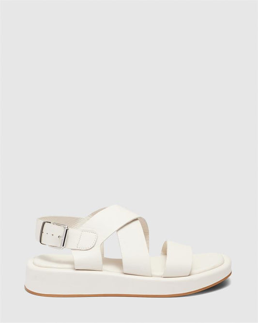 Image of Sandals. Product name - Valeria Women's Strappy Flat BONE Novo Sandals in Bone colour by brand - NOVO