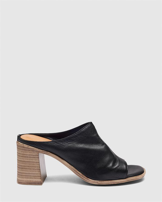 Image of Sandals. Product name - Vivien Women's Peep Toe BLACK Novo Sandals in Black colour by brand - NOVO