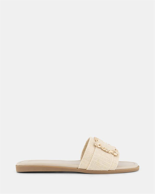 Image of Sandals. Product name - Seany Women's Thongs METALLIC LINEN Novo Thongs in Metallic Linen colour by brand - NOVO