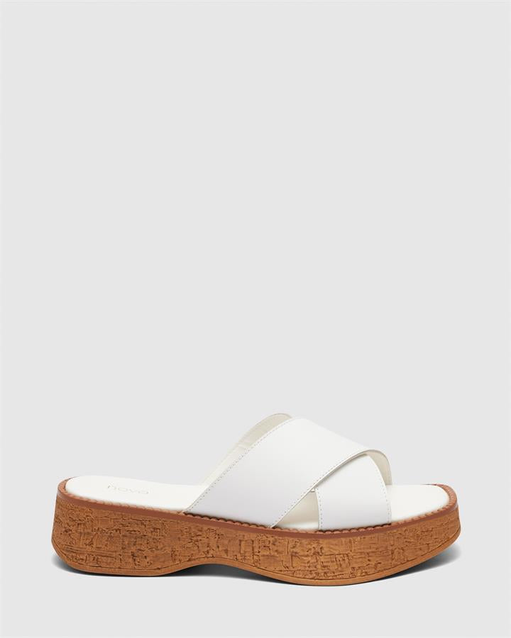 Image of Boots. Product name - Vava Women's Wedge WHITE Novo Wedges in White colour by brand - NOVO