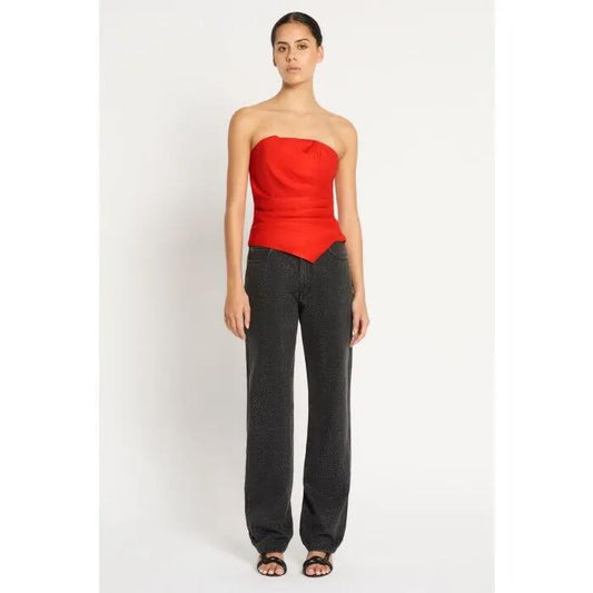 Image of a model wearing Denim. Productname: Don't Worry Jean in BLACK/EMBELLISHED colour by brand - sass and bide