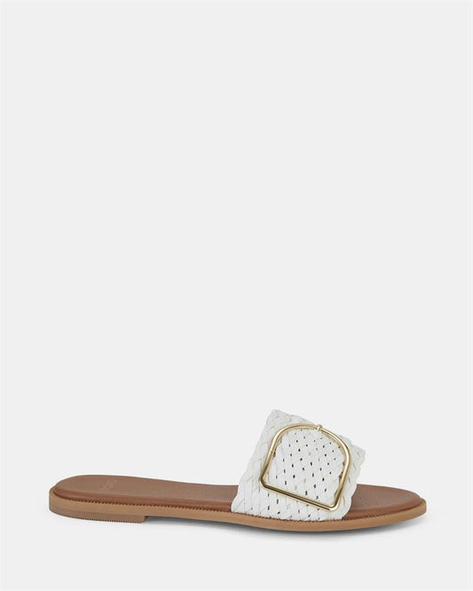 Image of Sandals. Product name - Rene Women's Thongs WHITE PLAIT Novo Thongs in White Plait colour by brand - NOVO
