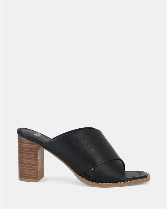 Image of Sandals. Product name - Feyrah Women's Peep Toe BLACK Novo Sandals in Black colour by brand - NOVO
