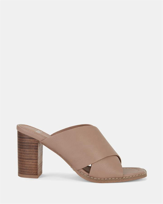 Image of Sandals. Product name - Feyrah Women's Peep Toe ALMOND Novo Sandals in Almond colour by brand - NOVO