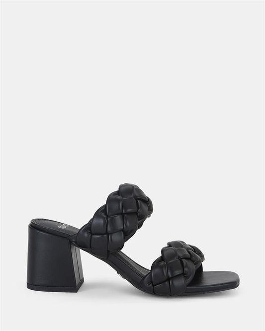 Image of Sandals. Product name - Ugandan Women's Strappy Low Heel BLACK Novo Sandals in Black colour by brand - NOVO