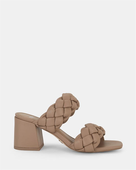 Image of Sandals. Product name - Ugandan Women's Strappy Low Heel CAMEL Novo Sandals in Camel colour by brand - NOVO