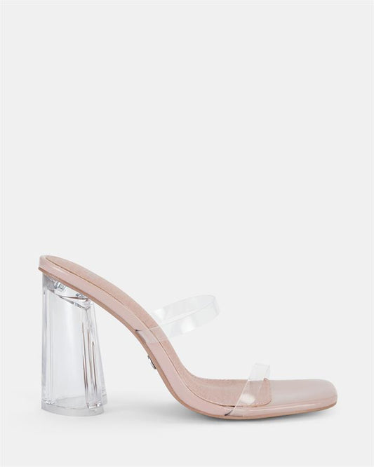 Image of Sandals. Product name - Lovie Women's Strappy High Heel Clear Novo Sandals in Clear colour by brand - NOVO