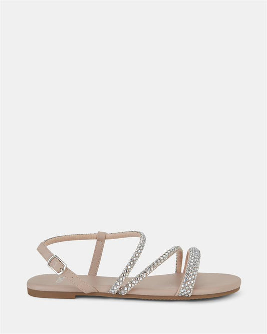 Image of Sandals. Product name - Taissa Women's Strappy Flat NUDE Novo Sandals in Nude colour by brand - NOVO