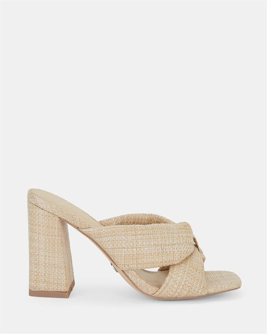 Image of Sandals. Product name - Faiza Women's Peep Toe RAFFIA Novo Sandals in Raffia colour by brand - NOVO
