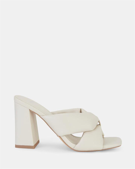 Image of Sandals. Product name - Faiza Women's Peep Toe CREAM Novo Sandals in Cream colour by brand - NOVO