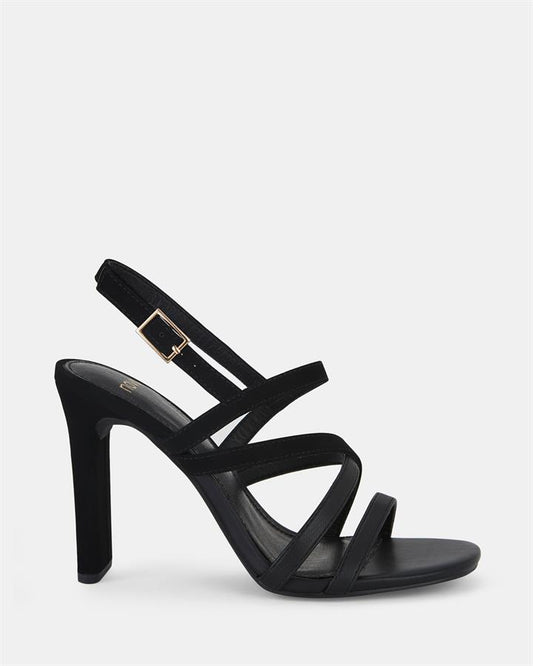 Image of Sandals. Product name - Mimosa Women's Strappy High Heel BLACK Novo Sandals in Black colour by brand - NOVO