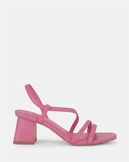 Image of Sandals. Product name - Ulaya Women's Strappy Low Heel CANDY Novo Sandals in Candy colour by brand - NOVO
