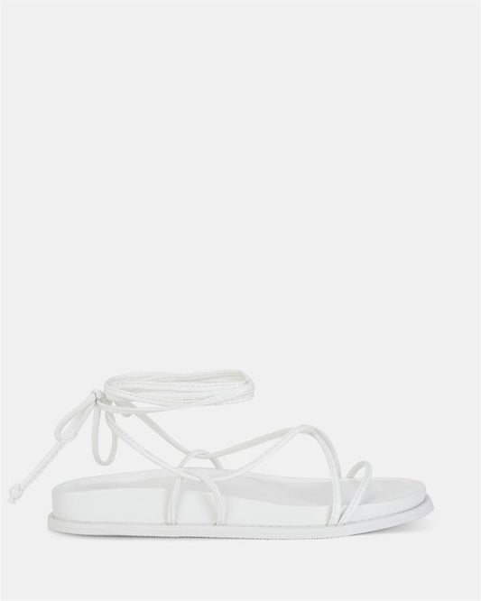 Image of Sandals. Product name - Teels Women's Strappy Flat WHITE Novo Sandals in White colour by brand - NOVO