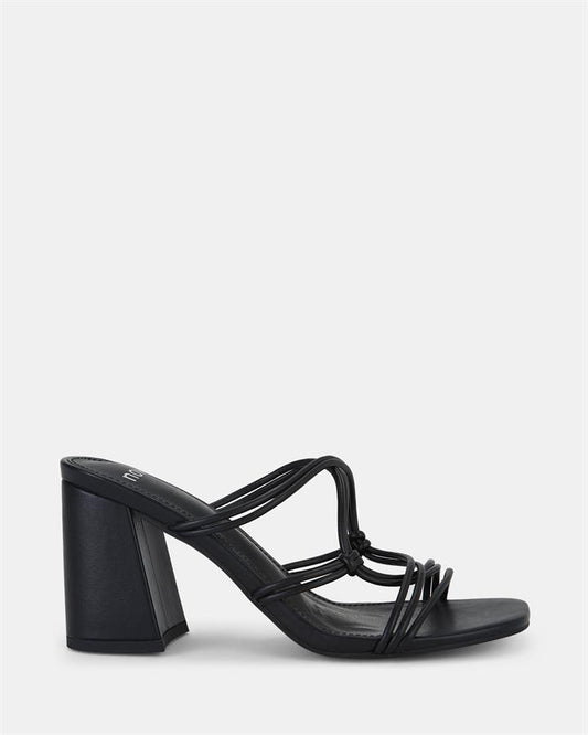 Image of Sandals. Product name - Luckie Women's Strappy High Heel BLACK Novo Sandals in Black colour by brand - NOVO