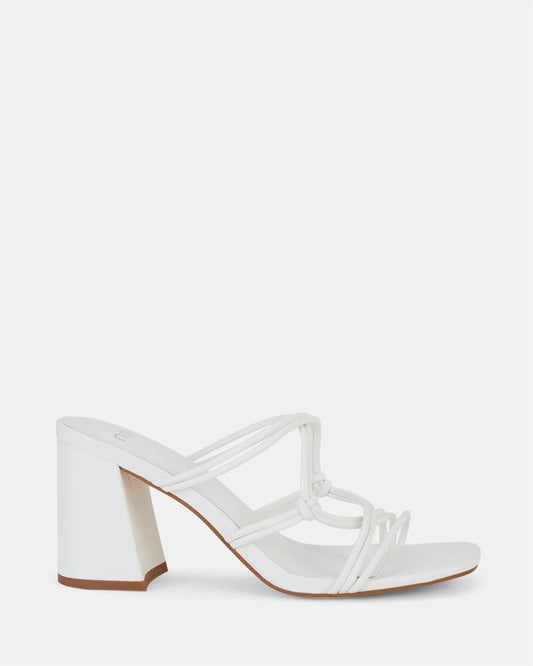 Image of Sandals. Product name - Luckie Women's Strappy High Heel WHITE Novo Sandals in White colour by brand - NOVO