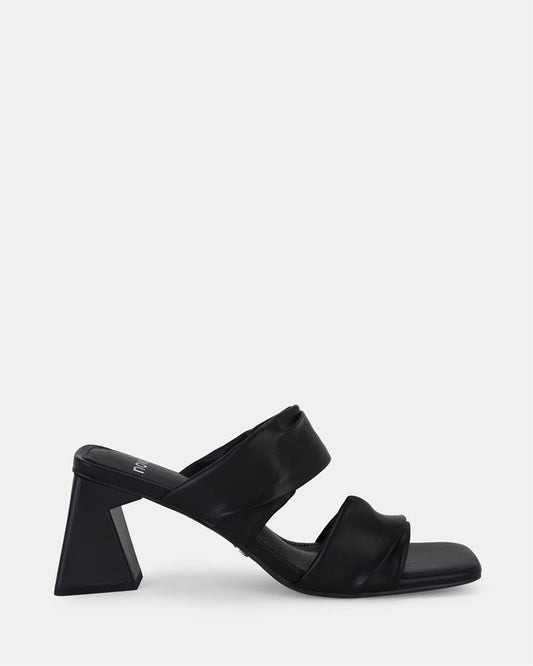 Image of Sandals. Product name - Yesterday Women's Strappy Low Heel BLACK Novo Sandals in Black colour by brand - NOVO