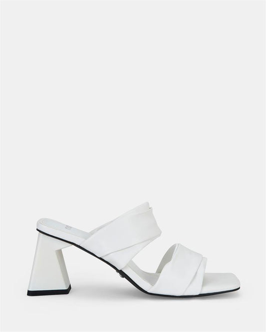 Image of Sandals. Product name - Yesterday Women's Strappy Low Heel WHITE Novo Sandals in White colour by brand - NOVO