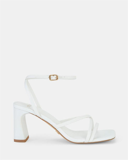 Image of Sandals. Product name - Urelia Women's Strappy Low Heel WHITE Novo Sandals in White colour by brand - NOVO