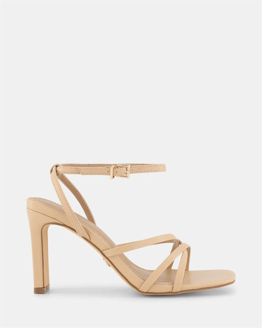Image of Sandals. Product name - Marlie Women's Strappy High Heel NUDE Novo Sandals in Nude colour by brand - NOVO
