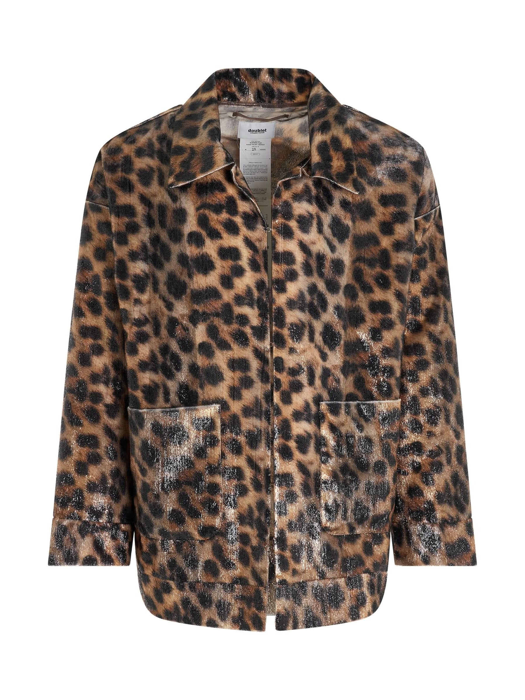 Image of Coats & Jackets. Productname: DOUBLET Summer Fur Hand-Painted Jacket in BROWN colour by brand - DOUBLET