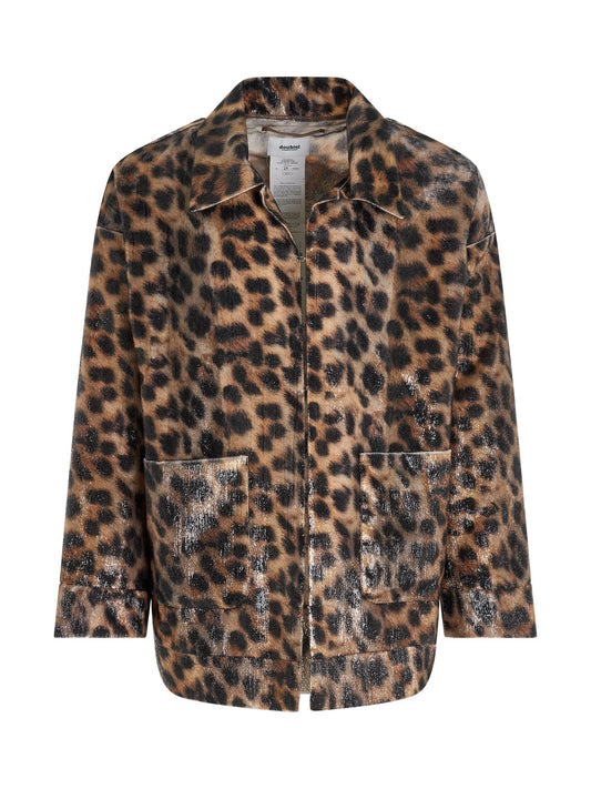 Image of Coats & Jackets. Productname: DOUBLET Summer Fur Hand-Painted Jacket in BROWN colour by brand - DOUBLET