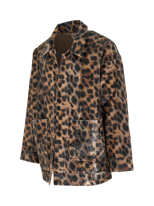 DOUBLET Summer Fur Hand-Painted Jacket (Brown)